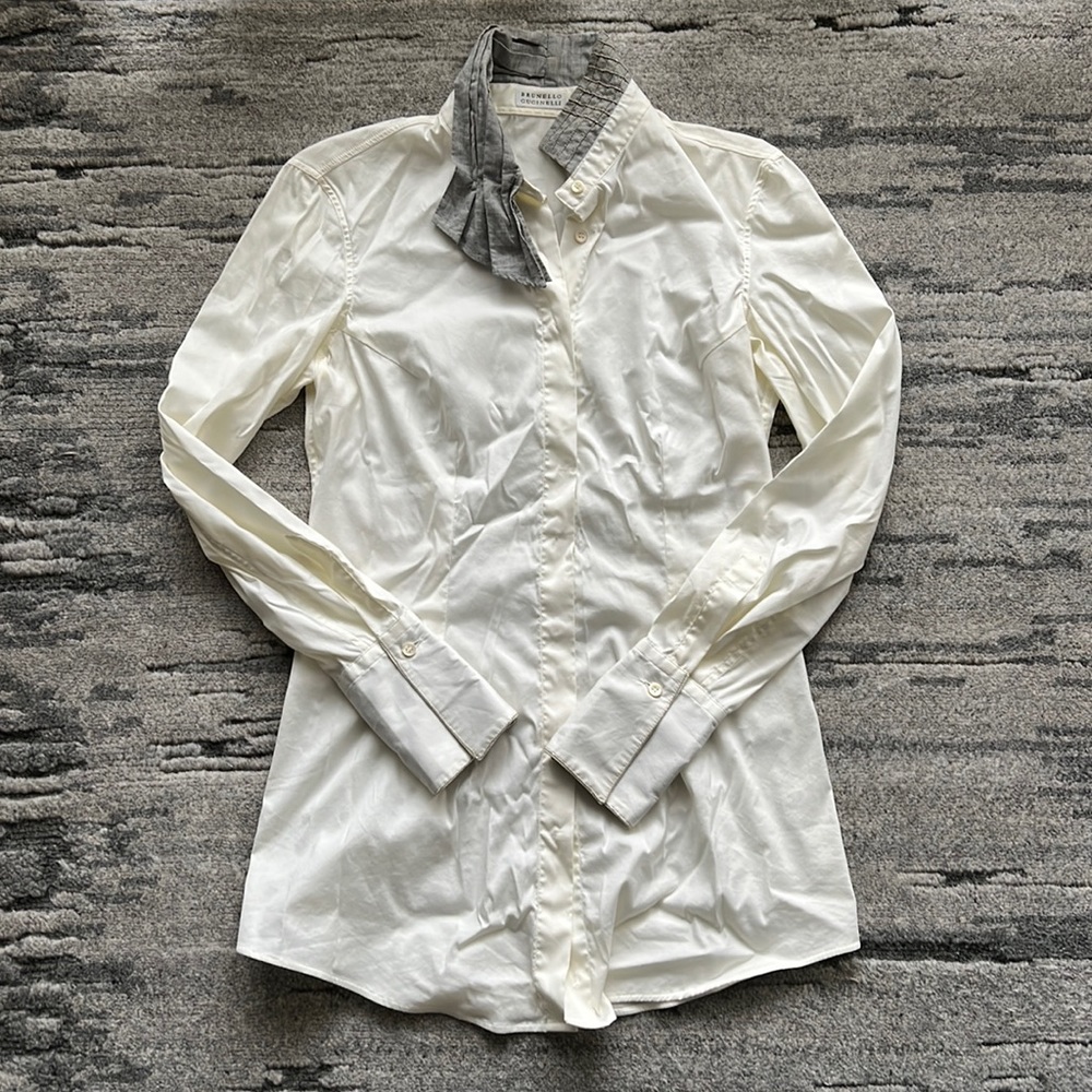 Brunello Cucinelli Monili Trimmed shirt size XXS